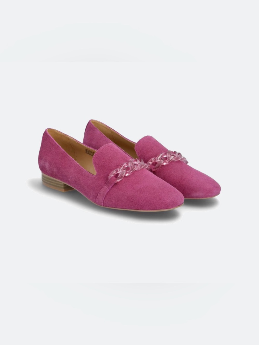 Violet & Red Fuchsia Suede Chain-Trim Loafers for Women